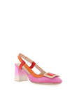Hispanitas Womens Colour Block Heeled Shoe, Papaya