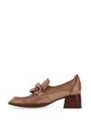 Hispanitas Patent Leather Chain Block Heel Loafers, Bronze