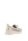 Hispanitas Metallic Mesh Panel Loafers, Gold