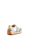 Hispanitas Leather Mesh Mix Trainers, Silver & Gold