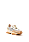 Hispanitas Leather & Mesh Mix Chunky Trainers, Beige Multi