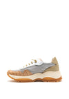Hispanitas Leather & Mesh Mix Chunky Trainers, Beige Multi