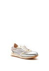 Hispanitas Metallic Leather & Mesh Mix Trainers, Silver Multi