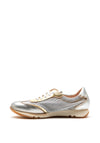 Hispanitas Metallic Leather & Mesh Mix Trainers, Silver Multi