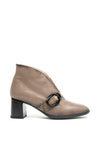 Hispanitas Leather Buckle Strap Block Heel Boots, Grey