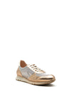 Hispanitas Metallic Leather & Mesh Trainers, Gold