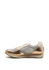 Hispanitas Metallic Leather & Mesh Trainers, Gold