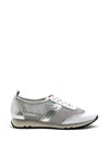 Hispanitas Metallic Detail Leather and Mesh Trainer, White