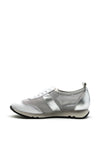 Hispanitas Metallic Detail Leather and Mesh Trainer, White
