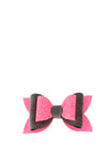 Hollihops and Flutterflies Velvet & Glitter Bow, Grey & Pink