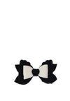Hollihops and Flutterflies Velvet & Glitter Bow, Black & White