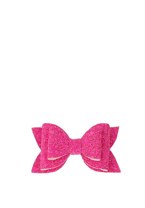 Hollihops and Flutterflies Glitter Bow, Fuchsia