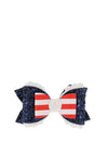 Hollihops And Flutterflies Stripe Glitter Bow, Navy Multi