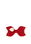 Hollihops and Flutterflies Red Velvet Leaf Bow