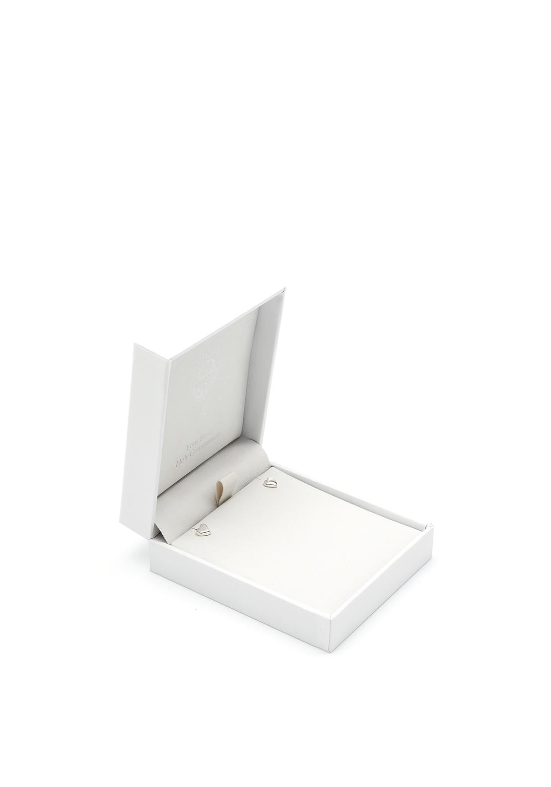 Kurate Girls First Communion Heart Earrings, Silver
