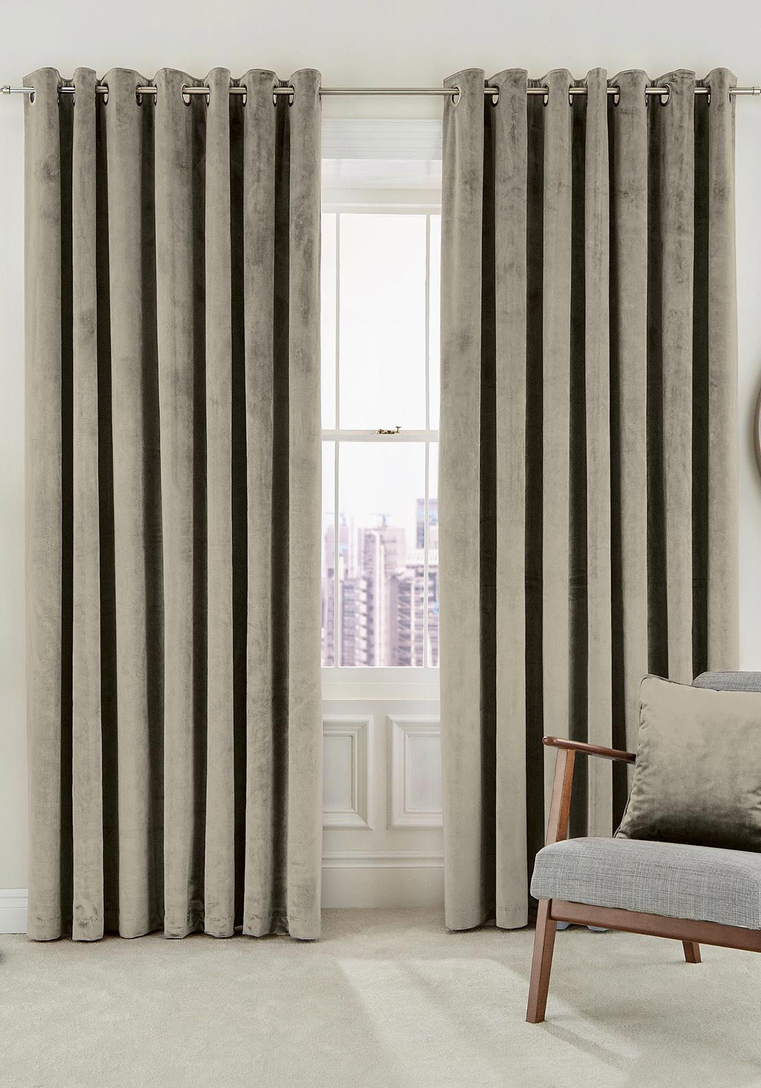 Helena Springfield Escala Ready Made Lined Curtains 66"x90", Linen