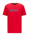 Hugo Boss Contrasting Logo Crew Neck T-Shirt, Red