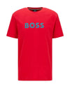 Hugo Boss Contrasting Logo Crew Neck T-Shirt, Red