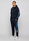 Hugo Boss Curved Logo Full Zip Hoodie, Dark Blue