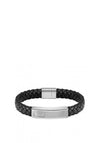 Hugo Boss Mens 1580178M Lander Braided Bracelet, Black