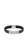 Hugo Boss Mens 1580178M Lander Braided Bracelet, Black