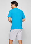 Hugo Boss Embroidered Logo Crew Neck T-Shirt, Blue