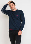 Hugo Boss Ritson Crew Neck Sweater, Navy Red