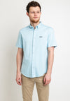 Hugo Boss Biado Logo Short Sleeve Shirt, Light Blue