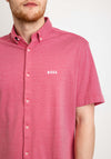 Hugo Boss Biado Logo Short Sleeve Shirt, Raspberry