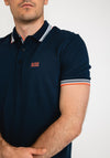 Hugo Boss Cotton Pique Polo Shirt, Navy Orange