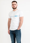 Hugo Boss Statement Logo Crew Neck T-Shirt, White & Blue