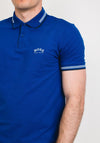 Hugo Boss Stripped Collar Polo Shirt, Blue & White