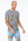 Hype Floral Stripe T-Shirt, Multi