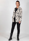 Inco Abstract Print Fold Over Collar Jacket, Stone