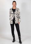 Inco Abstract Print Fold Over Collar Jacket, Stone