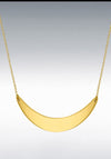 Sterling Silver Yellow Gold Plated Crescent Bar Necklace, Gold
