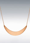 Sterling Silver Yellow Gold Plated Crescent Bar Necklace, Rose Gold