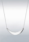Sterling Silver Yellow Gold Plated Crescent Bar Necklace, Silver
