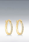9 Carat Gold CZ Band Hoop Earrings, Gold