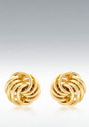 9 Carat Gold 10mm Knot Stud Earrings, Gold