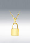 9 Carat Gold Padlock Pendant Necklace, Gold