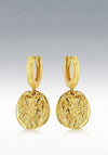 9 Carat Gold Roman Coin Earrings, Gold