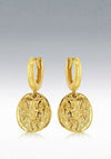 9 Carat Gold Roman Coin Earrings, Gold