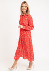 iBlues Giralda Heart Print Midi Shirt Dress, Red