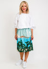 I Blues Tallero Painted Print Midi Skirt, Blue Multi