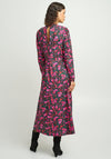 Ichi Vibrant Floral Midi Dress, Pink Multi