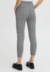 Ichi Kate Small Check Slim Fit Trousers, Cloud Dancer