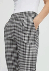Ichi Kate Small Check Slim Fit Trousers, Cloud Dancer