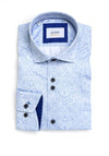 Icon for Men Paisley Print Long Sleeve Shirt, Blue