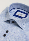 Icon for Men Paisley Print Long Sleeve Shirt, Blue